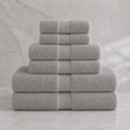 Turkish Cotton 6-Piece Towel Set - Stone Grey