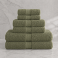 Turkish Cotton 6-Piece Towel Set - Olive Grove