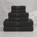 Turkish Cotton 6-Piece Towel Set - Charcoal Grey